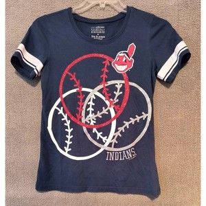 Genuine Merchandise By 5th & Ocean Girl's 18 Cleveland Indians/Guardians Shirt